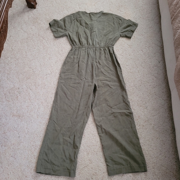 Madewell Olive Green Button-Up Jumpsuit - Picture 4 of 5